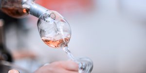 Wine glass white and rose